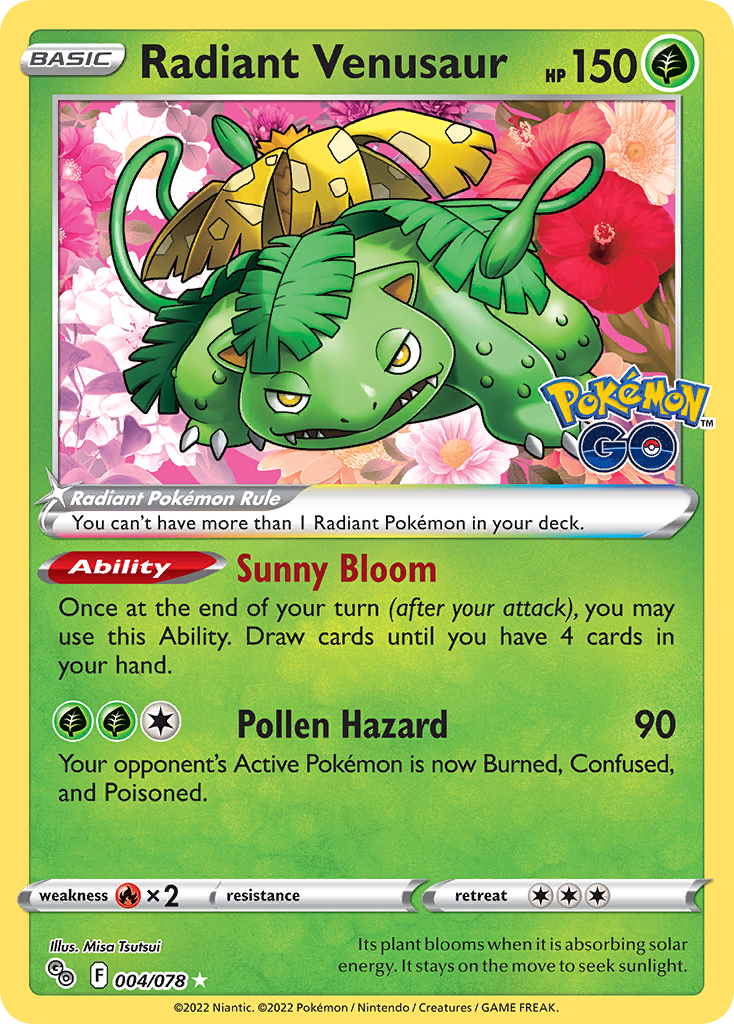 Radiant Venusaur 004/078 - Pokemon Go (Holofoil)