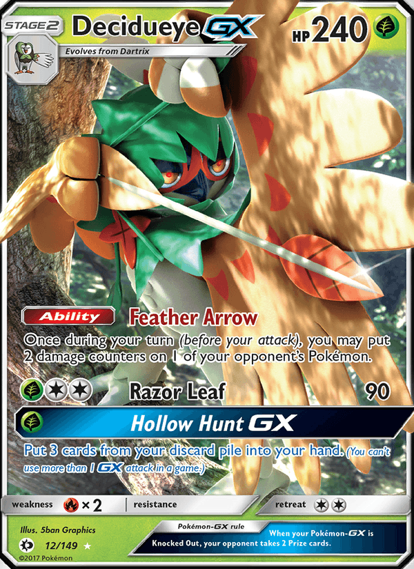 Decidueye GX 12 - Sun & Moon Base Set (Holofoil)