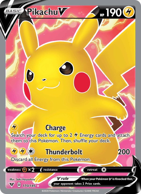 Pikachu V (Full Art) 170/185 - Vivid Voltage (Holofoil)