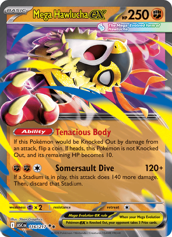 Mega Hawlucha ex 116/217 - Ascended Heroes (Holofoil)