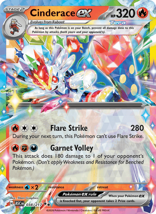Cinderace ex 038/217 - Ascended Heroes (Holofoil)