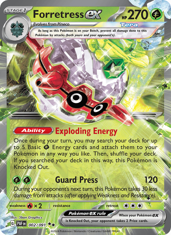 Forretress ex 002/091 - Paldean Fates (Holofoil)