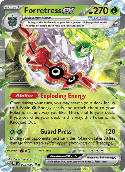 Forretress ex 002/091 - Paldean Fates (Holofoil)