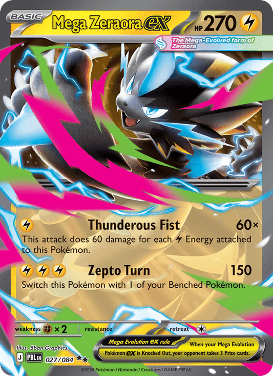 Mega Zeraora ex 027/084 - Pitch Black (Holofoil)