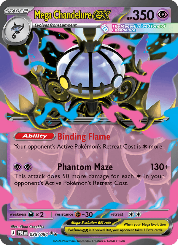 Mega Chandelure ex 038/084 - Pitch Black (Holofoil)